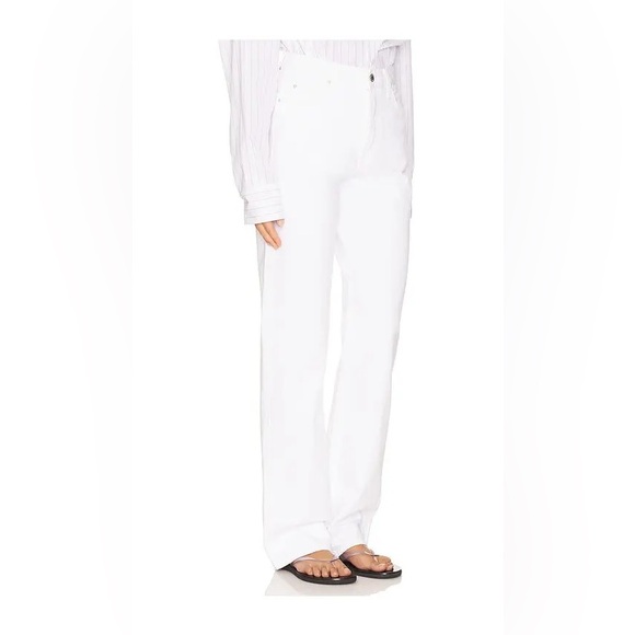 NWT GRLFRND The Graham High Rise Straight Denim Jean Centinela Ave White Size 28 - Picture 2 of 7